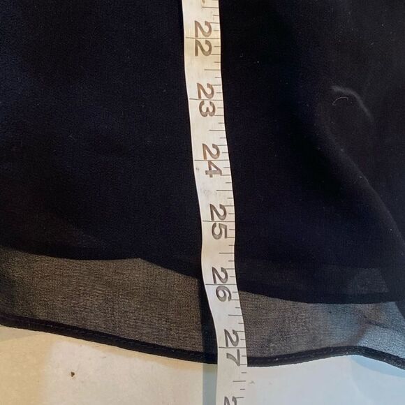 Calvin Klein Balloon Sleeve Blue Black Floral Sheer Blouse 0X Plus Size XXL - Picture 9 of 11